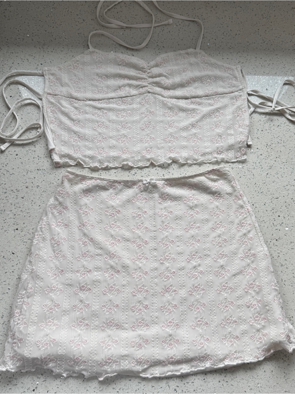 Garage Lace Embroidered Two-Piece Set